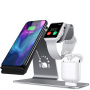 Stalak za punjenje Bestand 3u1 za Apple Watch / AirPods i brzo bežično punjenje iPhone - сірий