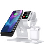 Stalak za punjenje Bestand 3u1 za Apple Watch / AirPods i brzo bežično punjenje iPhone - srebrni