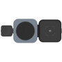 FIXED MagFlex Alu 3u1 bežični punjač s preklopnim stalkom za iPhone / Apple Watch / AirPods - 15W - crna