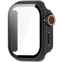 Futrola u stilu Watch Ultra s kaljenim staklom za Apple Watch 42mm (Series 10 / 11) - crna