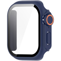 Futrola u stilu Watch Ultra s kaljenim staklom za Apple Watch 42mm (Series 10 / 11) - tamno plava