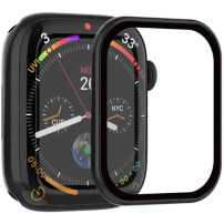 Rurihai kaljeno staklo s plastičnim okvirom za Apple Watch 44mm - crno