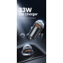 Toocki TQ-CC34A mini auto punjač s USB-C / USB-A priključcima - 30W - crni
