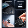 Toocki TQ-CC34A mini auto punjač s USB-C / USB-A priključcima - 30W - crni