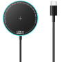 ESSAGER ES-WC19 bežični MagSafe punjač s pozadinskim osvjetljenjem za iPhone / AirPods - 15W - crna