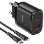 Yesido YC47 set adaptera s USB-C / USB-A priključcima i USB-C na Lightning kabel - 20W - 1 m - crna