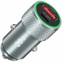 TOTUDESIGN DCCPD-010 auto punjač s USB-C / USB-A priključcima - 22,5W - sivi