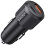 USAMS US-CC283 auto punjač s USB-C / USB-A priključcima - 60W - crni