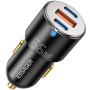 ESSAGER F689 auto punjač s 2x USB-C / USB-A priključka - 66W - crni