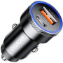 ESSAGER ES-CC11 auto punjač s USB-C / USB-A priključcima - 54W - crni