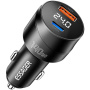 ESSAGER ES-CC19 auto punjač s zaslonom i USB-C / USB-A priključcima - 140W - crni