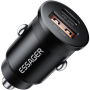 ESSAGER ES-CC15 mini auto punjač s USB-C / USB-A priključcima - 45W - crni