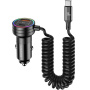 USAMS US-CC167 set auto punjača s USB-C / USB-A priključcima i USB-C kabelom - 60W - 1 m - crna