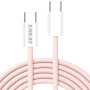 ENKAY pleteni kabel za punjenje i prijenos podataka - USB-C na USB-C - 2 m - ružičasti