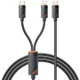 ESSAGER 2u1 univerzalni pleteni kabel za punjenje i prijenos podataka - USB-C na USB-C / Lightning - 1,2 m - crni