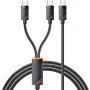 ESSAGER 2-u-1 univerzalni pleteni kabel za punjenje i prijenos podataka - USB-C na USB-C / USB-C - 1,2 m - crni