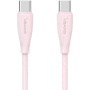 USAMS US-SJ716 kabel za punjenje i prijenos podataka - USB-C na USB-C - 1 m - ružičasti