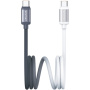 USAMS US-SJ757 dvobojni pleteni kabel za punjenje i prijenos podataka - USB-C na USB-C - 1,2 m - sivo-bijeli