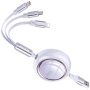 WEKOME Star Series 3u1 uvlačivi kabel za punjenje i prijenos podataka - USB-A na USB-C / Lightning / micro USB - 1,2 m - ljubičasti