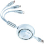 WEKOME Star Series 3u1 uvlačivi kabel za punjenje i prijenos podataka - USB-A na USB-C / Lightning / micro USB - 1,2 m - plavi