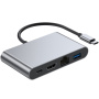 4u1 redukcija - HDMI / RJ45 / USB-C / USB-A na USB-C - siva