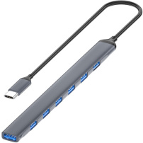 ADS-303C 7u1 hub - 7x USB-A na USB-C - sivi