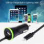 HAWEEL punjač za automobil (2.1) lightning / 8pin konektor - 1.2m crna