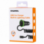 HAWEEL punjač za automobil (2.1) lightning / 8pin konektor - 1.2m crna