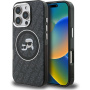 Karl Lagerfeld IML K&CH Heads Repeated Logo svjetlucava maska s MagSafe za iPhone 16 Pro Max - crna
