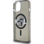 Karl Lagerfeld IML Glitter Karl and Choupette Sketch svjetlucava maska s MagSafe za iPhone 15 - siva