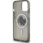 Karl Lagerfeld IML Glitter Karl and Choupette Sketch svjetlucava maska s MagSafe za iPhone 15 - siva