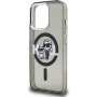 Karl Lagerfeld IML Glitter Karl and Choupette Sketch svjetlucava maskica s MagSafe za iPhone 15 Pro - siva