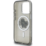 Karl Lagerfeld IML Glitter Karl and Choupette Sketch svjetlucava maskica s MagSafe za iPhone 15 Pro - siva