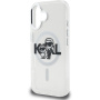 Karl Lagerfeld IML Glitter Karl and Choupette Sketch svjetlucava maska s MagSafe za iPhone 16 - srebrna