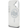 Karl Lagerfeld IML Glitter Karl and Choupette Sketch svjetlucava maska s MagSafe za iPhone 16 - srebrna