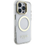 Guess IML Gold Outline maska s preklopnim stalkom i MagSafe za iPhone 16 Pro - prozirna