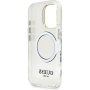 Guess IML Gold Outline maska s preklopnim stalkom i MagSafe za iPhone 16 Pro - prozirna