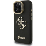 Guess Grained 4G Logo maska s preklopnim stalkom za iPhone 15 Pro - crna