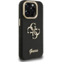 Guess Grained 4G Logo maska s preklopnim stalkom za iPhone 15 Pro - crna