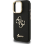 Guess Grained 4G Logo maska s preklopnim stalkom za iPhone 15 Pro - crna