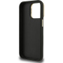Guess Grained 4G Logo maska s preklopnim stalkom za iPhone 15 Pro - crna