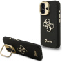 Guess Grained 4G Logo maska s preklopnim stalkom za iPhone 16 - crna