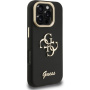 Guess Grained 4G Logo maska s preklopnim stalkom za iPhone 16 Pro - crna