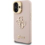Guess Grained 4G Logo maska s preklopnim stalkom za iPhone 16 - ružičasta