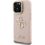 Guess Grained 4G Logo maska s preklopnim stalkom za iPhone 16 Pro Max - ružičasta