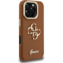 Guess Grained 4G Logo maska s preklopnim stalkom za iPhone 16 Pro - smeđa