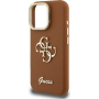 Guess Grained 4G Logo maska s preklopnim stalkom za iPhone 16 Pro - smeđa