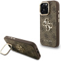 Guess 4G Metal Logo maska s preklopnim stalkom za iPhone 16 Pro Max - smeđa