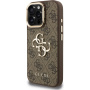 Guess 4G Metal Logo maska s preklopnim stalkom za iPhone 16 Pro Max - smeđa