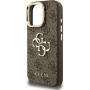Guess 4G Metal Logo maska s preklopnim stalkom za iPhone 16 Pro Max - smeđa